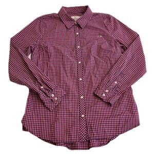 Vineyard Vines Shirt Women 6 Pink Gingham Button Down Classic Whale Preppy